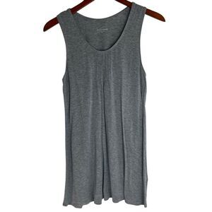 Eileen Fisher Womens Pintucked Viscose Scoop Neck Tunic Tank Top Gray Size XS